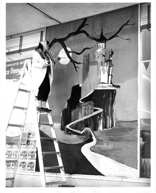 Halloween press photo 1962 shopping mall