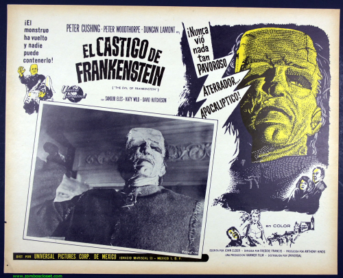 Curse of frankenstein mexican lobby card