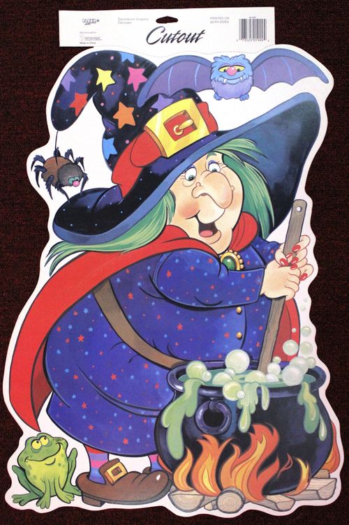 paper art halloween witch and cauldron decoration