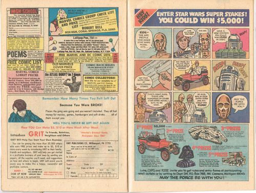 star wars comic book ad