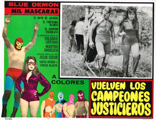 Mexican Lobby Card Vuelven Los Campeones Justicieros