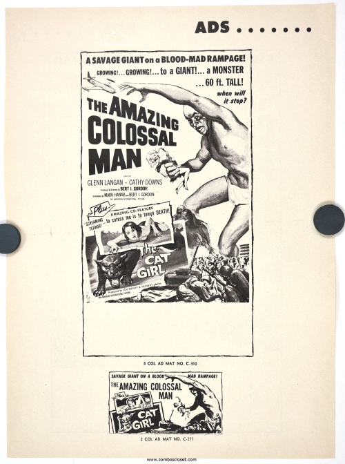 Amazing Colossal Man and Cat Girl Pressbook 000