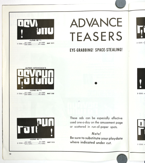 Psycho Pressbook  Kit Sheet