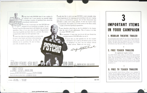 Psycho Pressbook  Kit Sheet