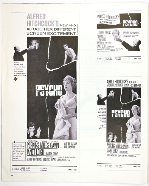 Psycho Pressbook  Kit Sheet