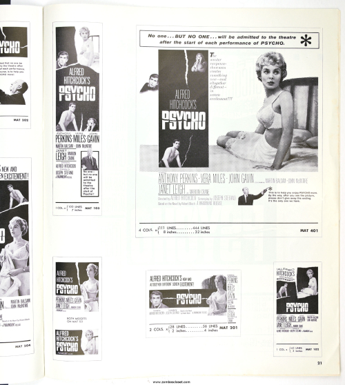 Psycho Pressbook  Kit Sheet