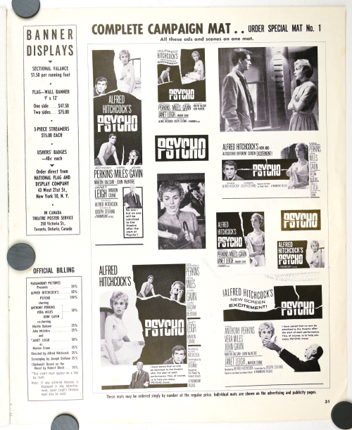 Psycho Pressbook  Kit Sheet