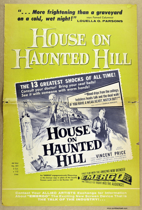 House on Haunted Hill Pressbook 01