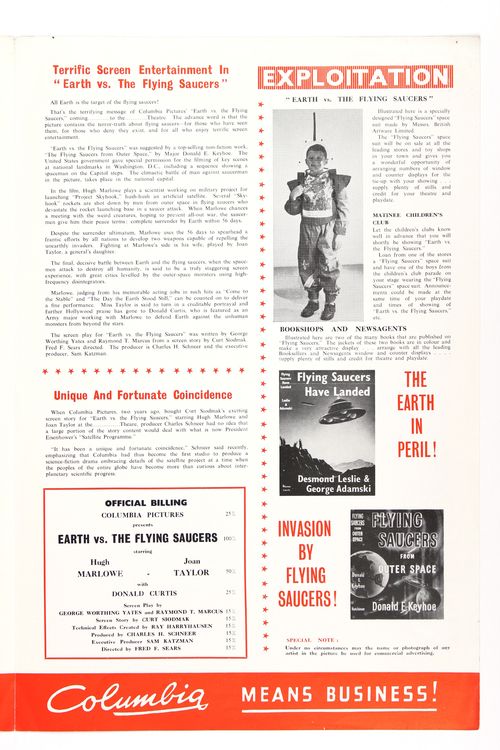 Earth vs flying saucers pressbook 3