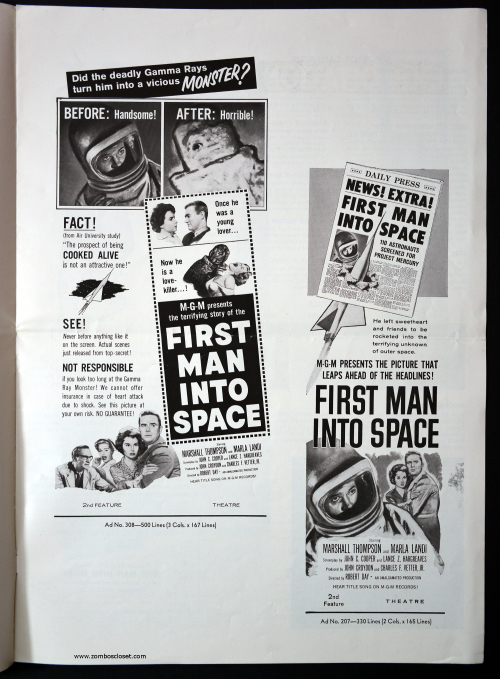 First Man into Space Pressbook 01