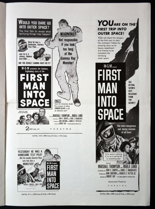 First Man into Space Pressbook 01