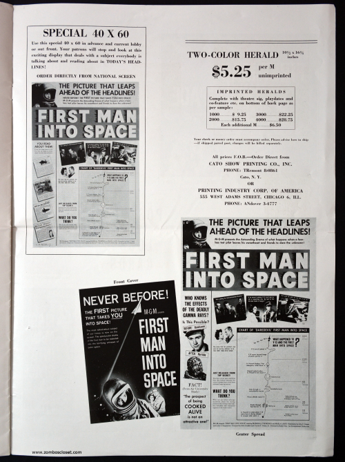 First Man into Space Pressbook 01