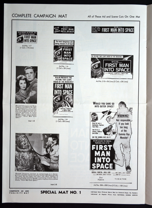 First Man into Space Pressbook 01