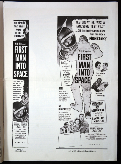 First Man into Space Pressbook 01