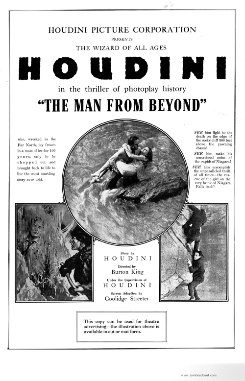 Houdini in The Man From Beyond Pressbook 001