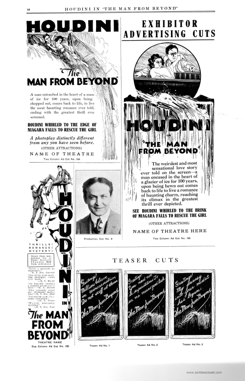 Houdini in The Man From Beyond Pressbook 001