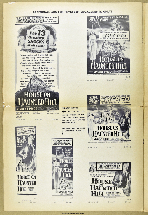 House on Haunted Hill Pressbook 05