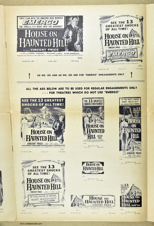 House on Haunted Hill Pressbook 08