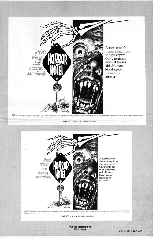 Horror Hotel Pressbook