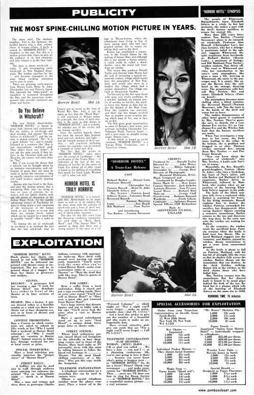 Horror Hotel Pressbook