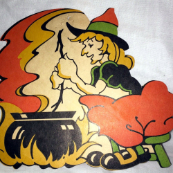 Halloween witch cauldron die cut