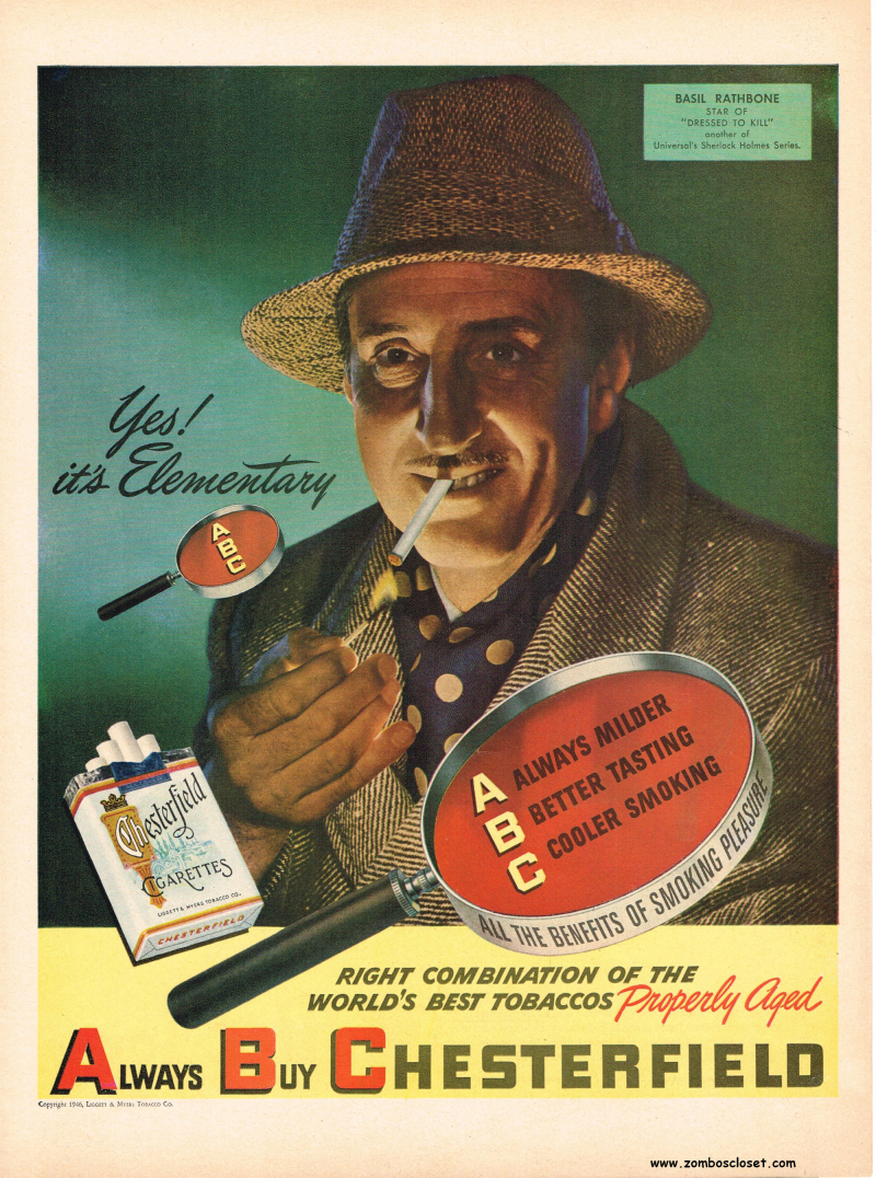 Basil Rathbone Holmes Advertisement