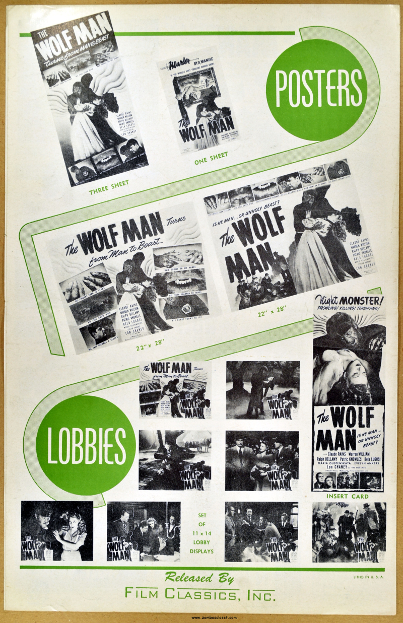 The Wolf Man Realart Pressbook 01