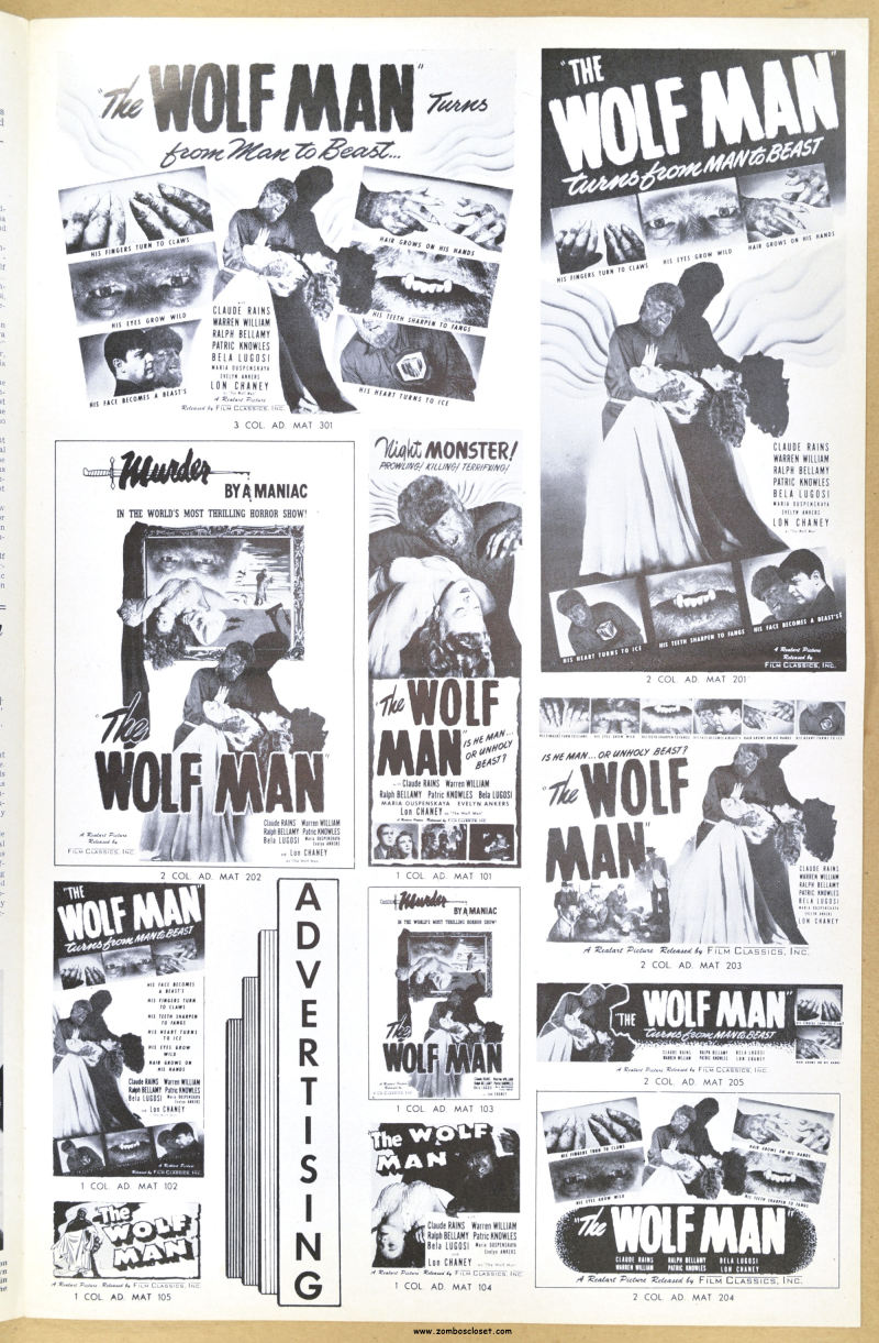 The Wolf Man Realart Pressbook 01