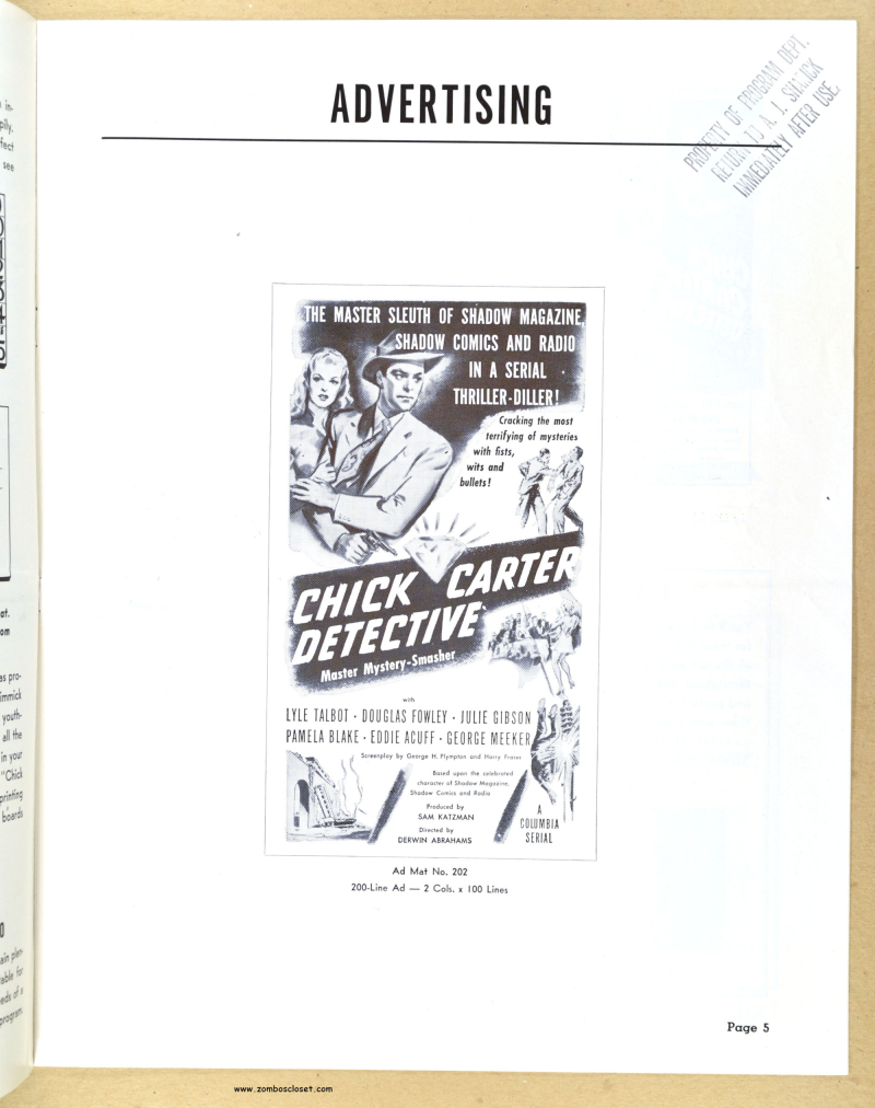 Chick Carter  Detective Pressbook 01