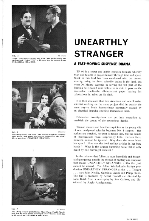 Unearthly Stranger Pressbook