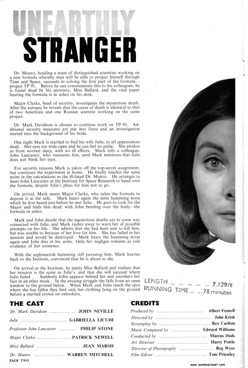 Unearthly Stranger Pressbook