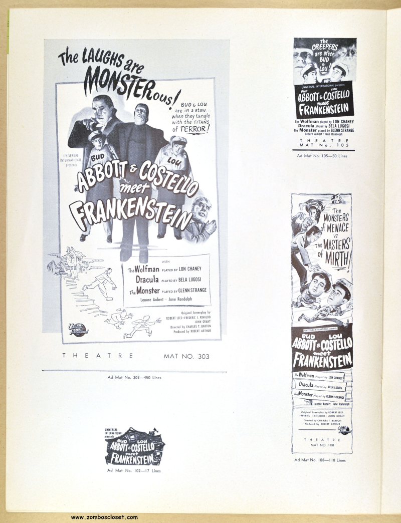 Abbott and Costello Meet Frankenstein Pressbook 01