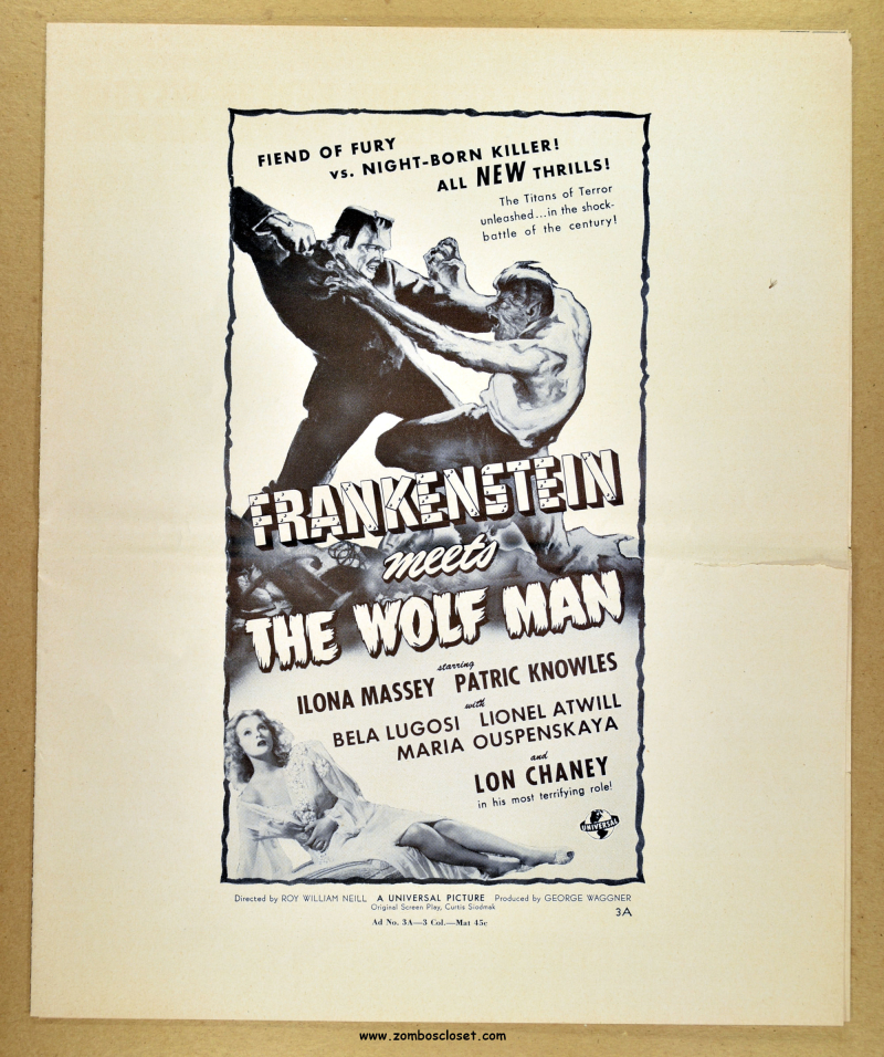 Frankenstein Meets the Wolf Man Ad Mat 01