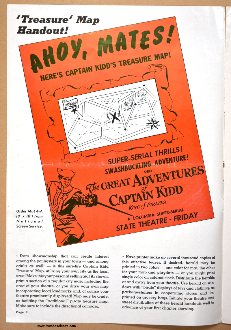 Great Adventures of Captain Kidd Pressbook 01