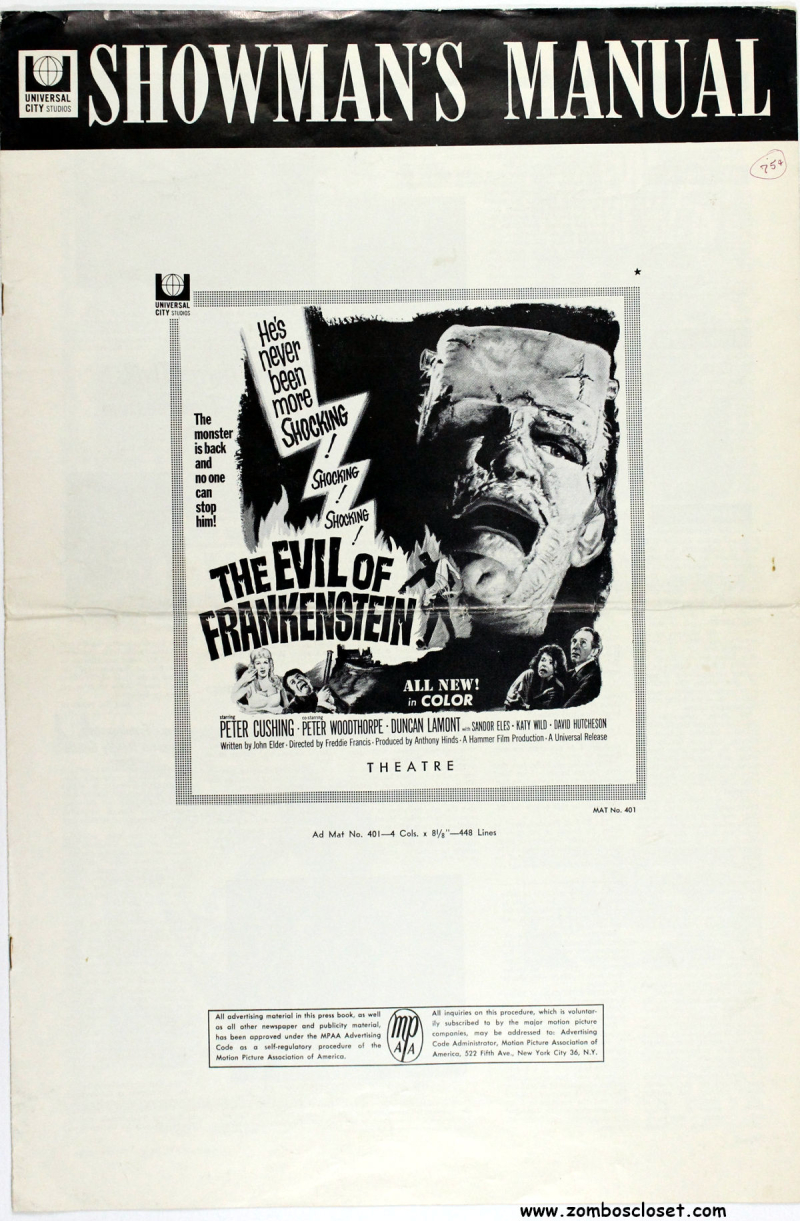 Evil of frankenstein pressbook 01