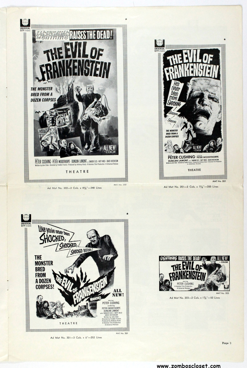 Evil of frankenstein pressbook 01