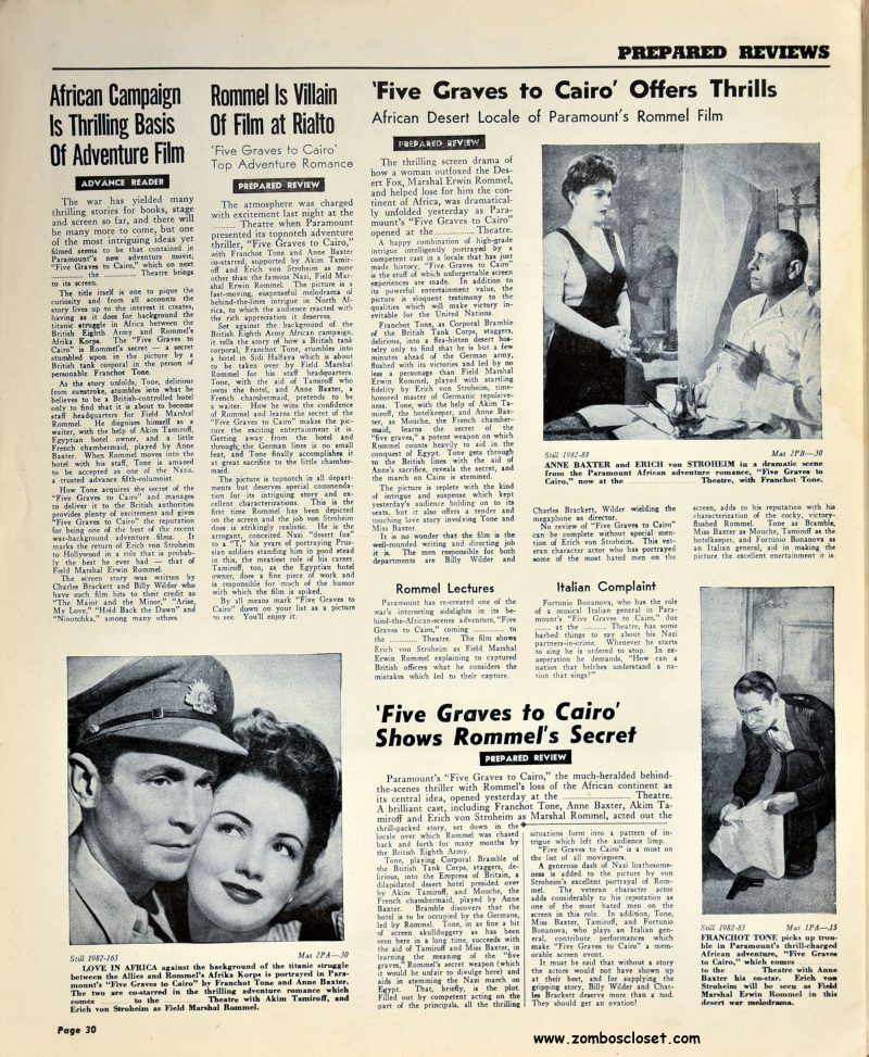 Five Graves to Cairo Pressbook 30