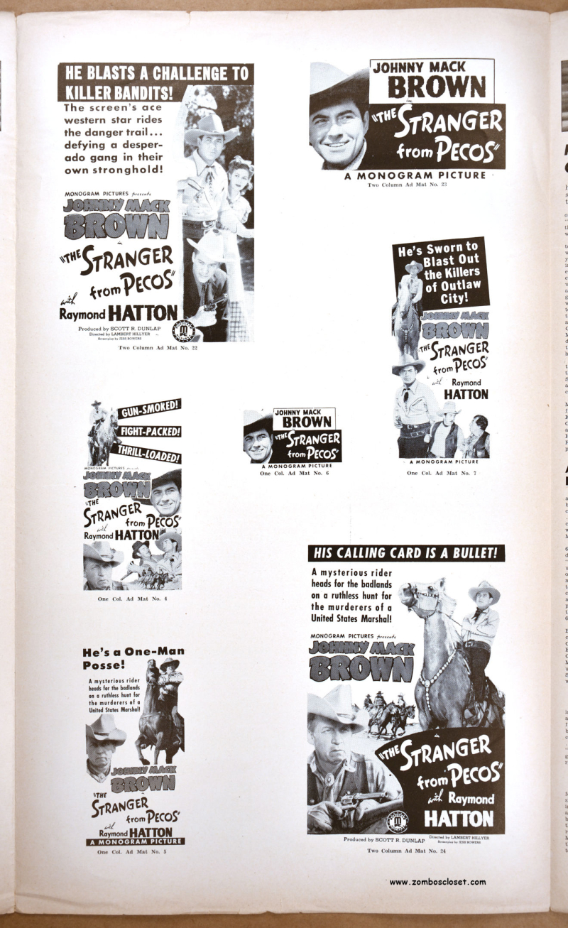 Stranger From Pecos Pressbook 1