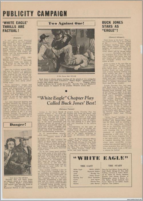 Buck Jones White Eagle Serial  Pressbook001