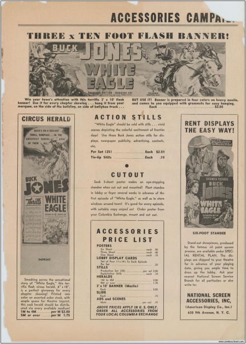 Buck Jones White Eagle Serial  Pressbook009