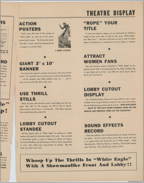 Buck Jones White Eagle Serial  Pressbook009