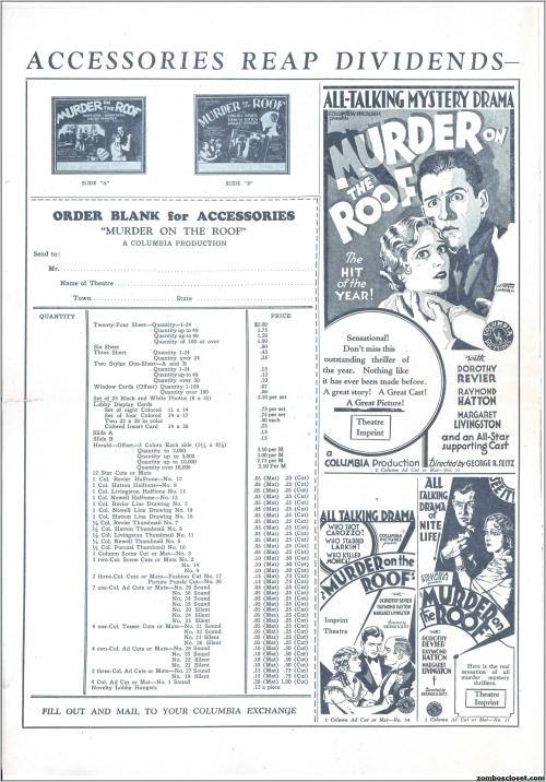 Murder on the Roof Pressbook 01