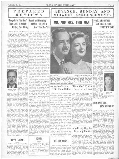 Song of the Thin Man  Pressbook00
