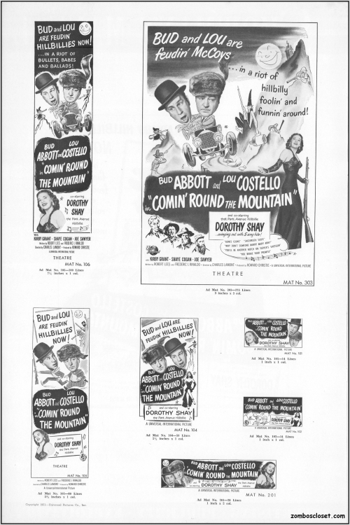 Abbott and Costello Comin Round the Mountain Pressbook 01