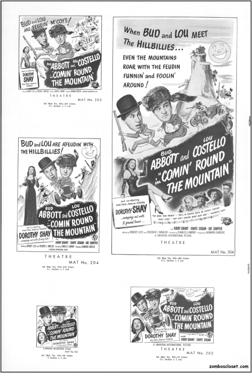 Abbott and Costello Comin Round the Mountain Pressbook 01