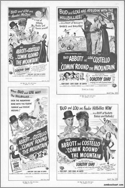 Abbott and Costello Comin Round the Mountain Pressbook 01