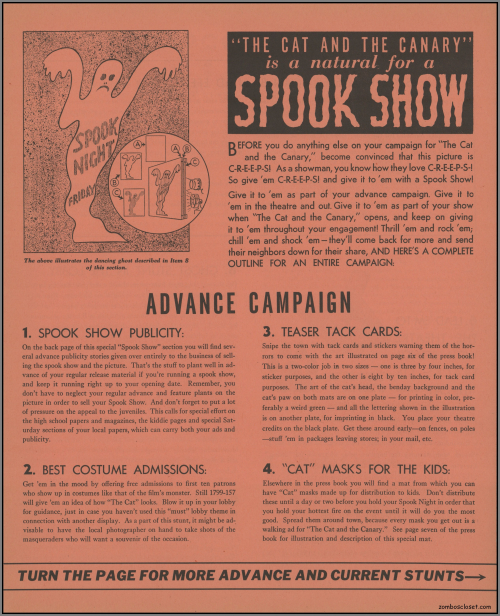 Cat and the Canary Spook Show Promo 01