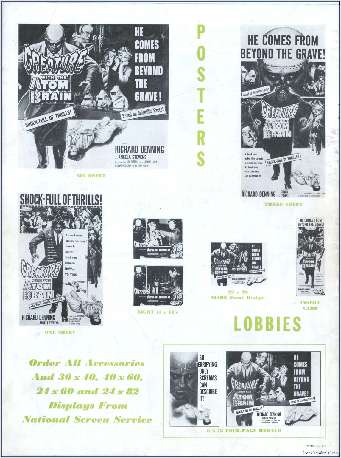 Creature with the Atom Brain Pressbook Creature with the Atom Brain Pressbook