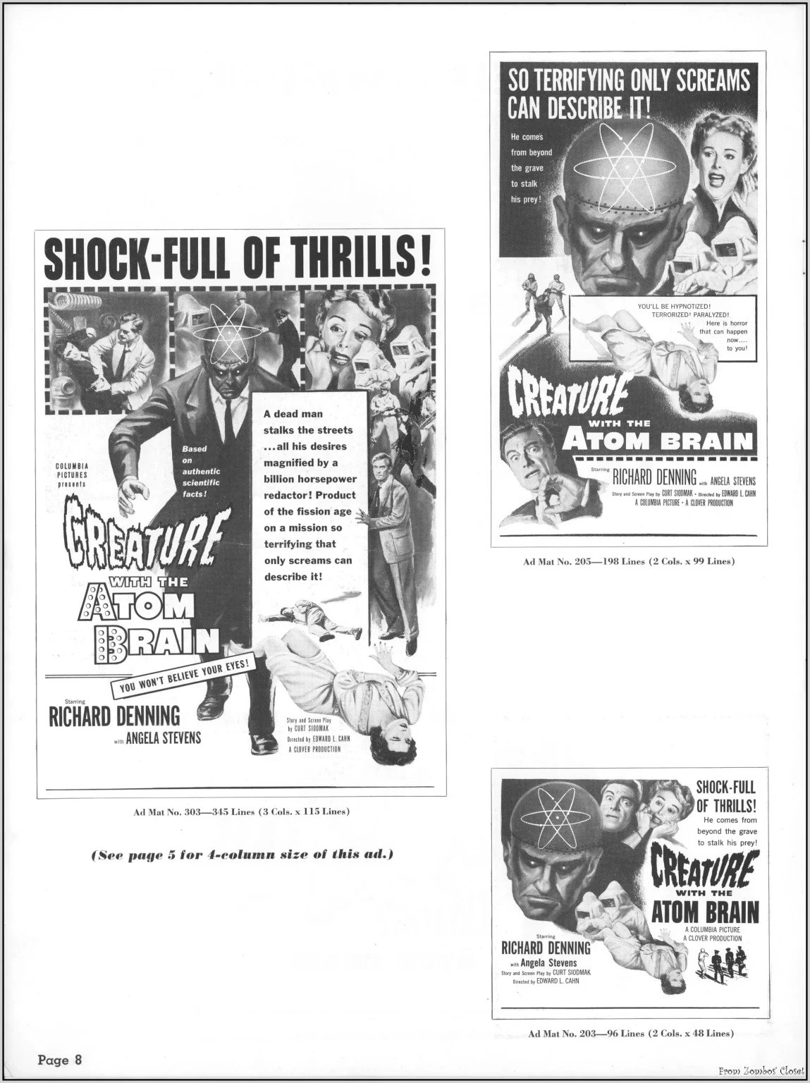 Creature with the Atom Brain Pressbook Creature with the Atom Brain Pressbook