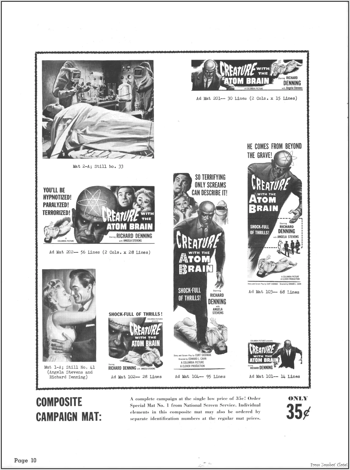 Creature with the Atom Brain Pressbook Creature with the Atom Brain Pressbook